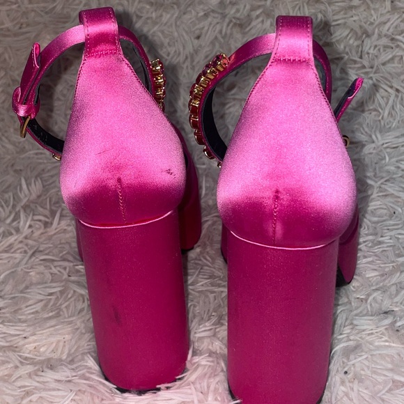 Versace pink satin platform pumps SZ 37 - Picture 10 of 15